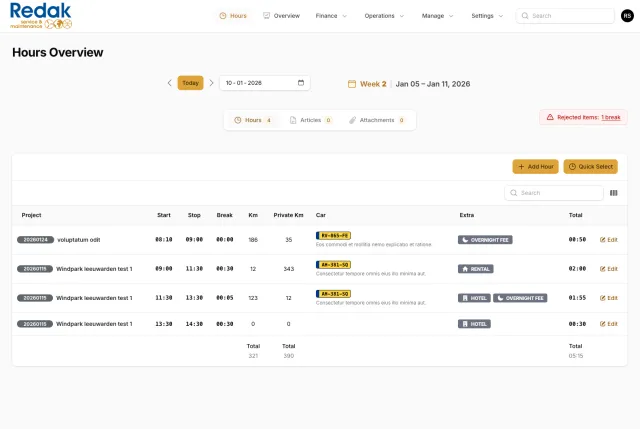 Redak: Easy Hour V2 voor uren, salaris en facturatie