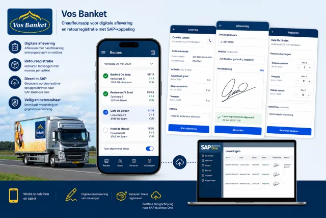 Vos Banket: chauffeursapp met aflevering direct in SAP