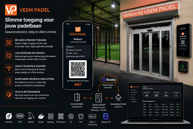 Veem Padel Drachten: toegang met QR-code, ook zonder internet
